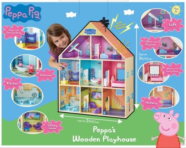 peppa pig deluxe wooden playhouse
